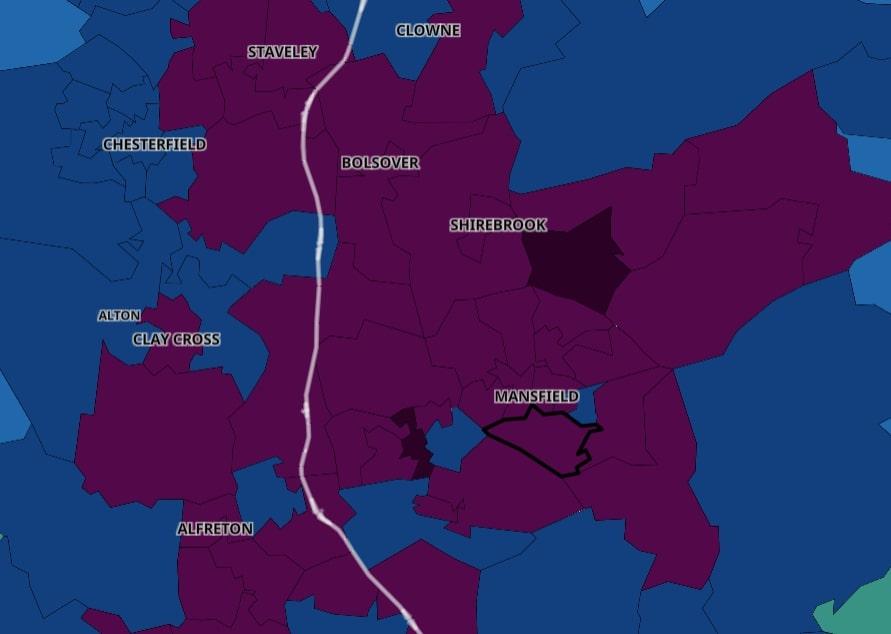 The are 11 areas in Mansfield where Covid-19 infections are still rising despite lockdown.
