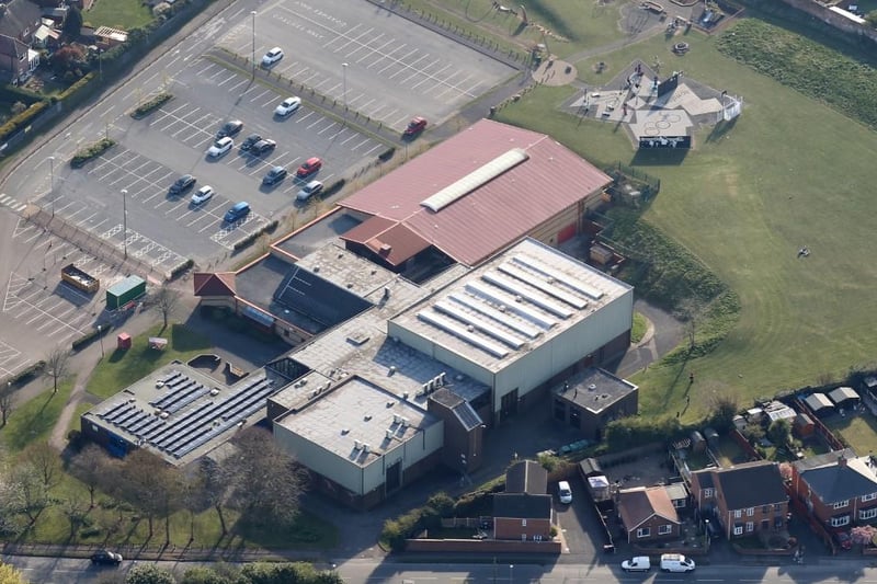 Looking down on Hucknall Leisure Centre