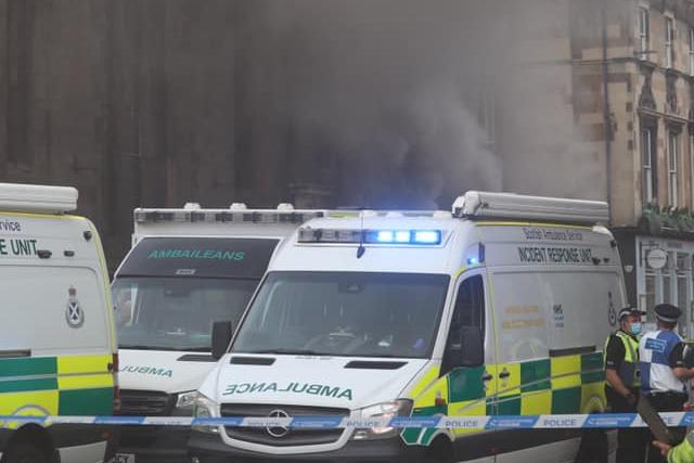 Ambulances are on the scene.