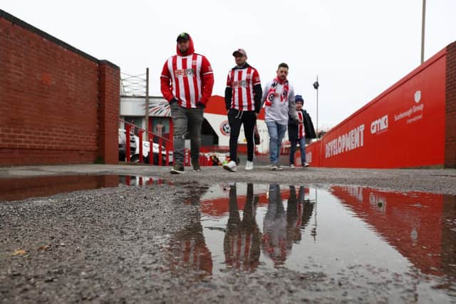 Sheffield United fans made their way to Bramall Lane after relegation was confirmed: Matthew Lewis/Getty Images