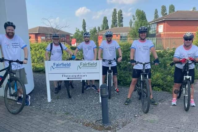 Nick Leeming's colleagues are cycling from Glasgow to Edinburgh in memory of him and to raise funds for Sheffield Hospitals Charity.