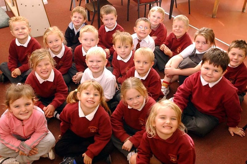 All smiles among these new starters at the school in 2003 but can you spot someone you know?