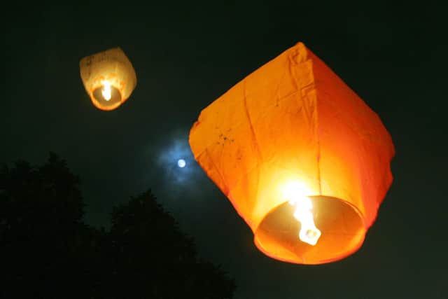 A Chinese lantern, or sky lantern