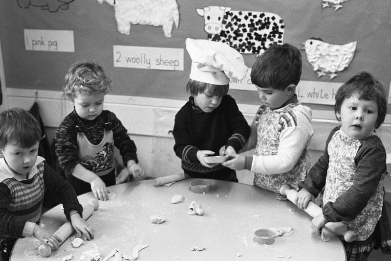 Dubmire Nursery School pupils were busy making pancakes in this 1980 photo. Can you spot someone you know?