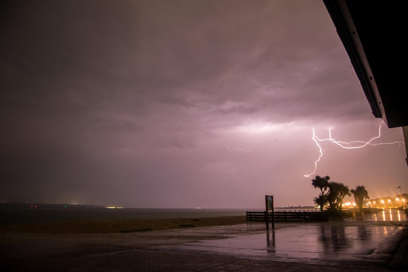 Lightning above Stokes Bay in Gosport