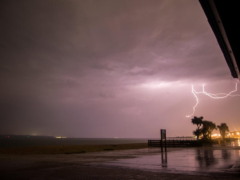Lightning above Stokes Bay in Gosport