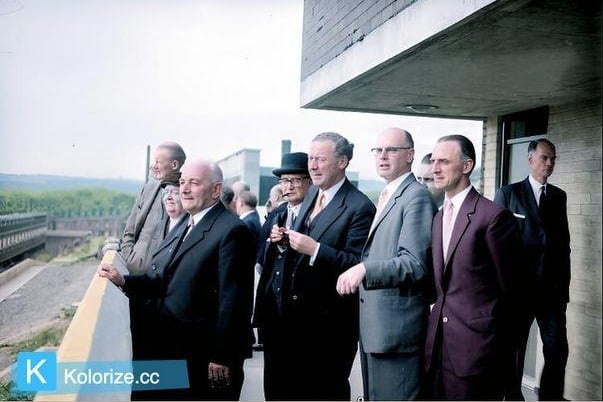 Labour Party leader Hugh Gaitskell (centre) opening Hyde Park Flats, Sheffield, in 1961 . Picture: Sheffield Newspapers