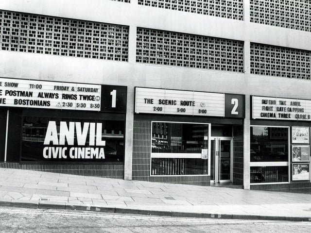 The Anvil Cinema, Charter Square, opened as the Cineplex Three Screen Cinema in 1972