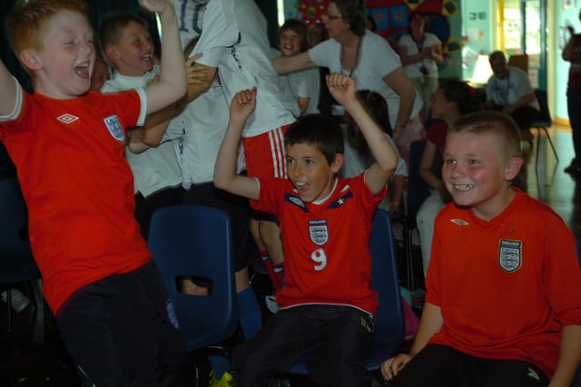 These Barnard Grove Primary School pupils got to watch the England match.