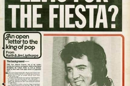 The newsletter that suggests Elvis could play at the Fiesta.