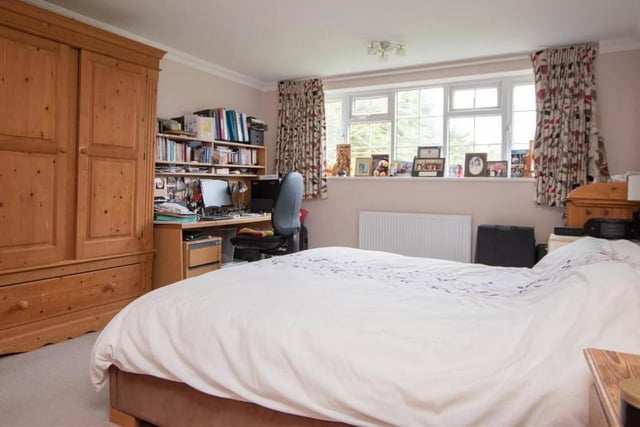 The first of four double bedrooms. It is bright and offers lots of room for wardrobes, storage and desk, if required.