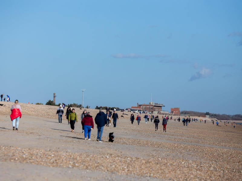 People enjoying the sunny weather in Southsea on 26 February 2021. Picture: Habibur Rahman