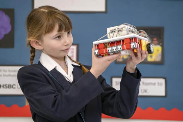 Abby Billups celebrates Sheffield Girls' Junior School being chosen as the first national robotic s hub for primary school children