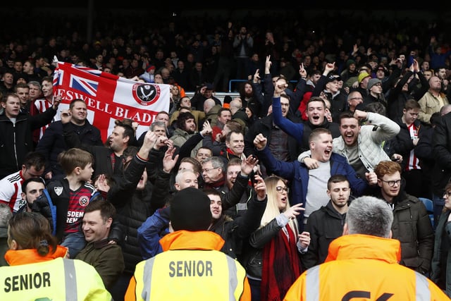 United supporters in jubilant mood at Elland Road in March 2019.