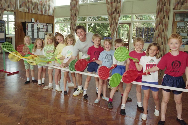 Short tennis coaching at Herrington Primary School with coach John Willis. Can you spot someone you know?