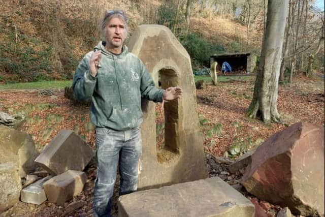 Sculptor Andrew Vickers of Stoneface Creative, is working on the Chapeltown Park pandemic memorial.