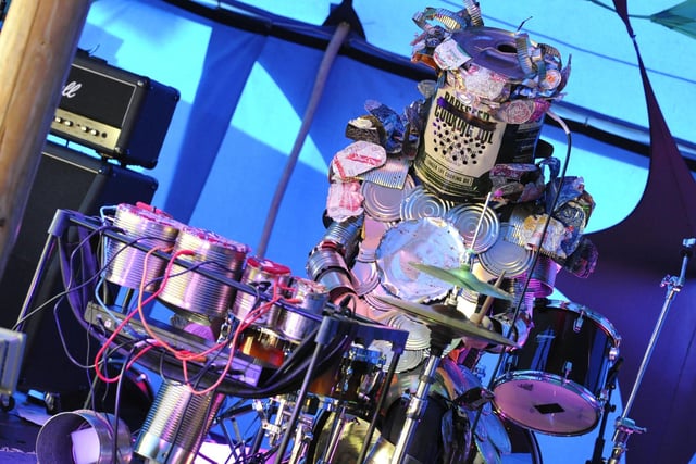 Electric Joe the Drum Machine performing in 2017.