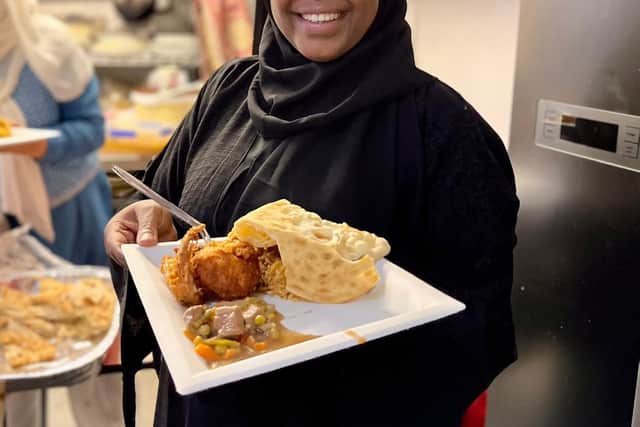 Councillor Safiya Seed of Burngreave at the Iftar Dinner to raise funds for people suffering as a result of the Somaliland fire.
