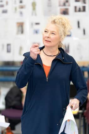 Stella Gonet, who plays Volumnia, in rehearsals for Shakespeare's play Coriolanus at the Crucible Theatre, Sheffield