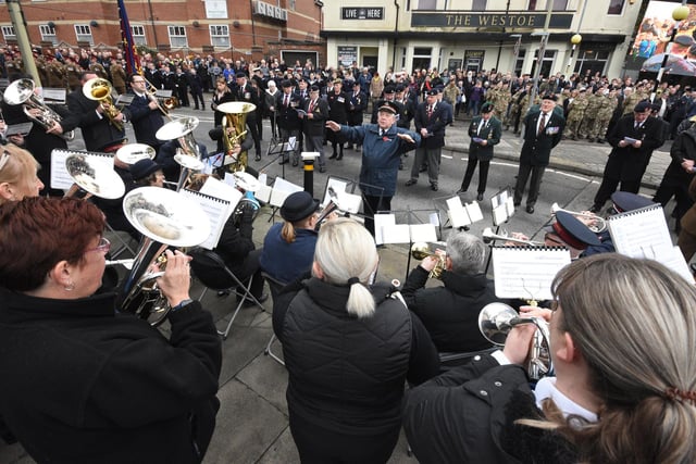 The Salvation Army band provided the backing for the Remembrance service.