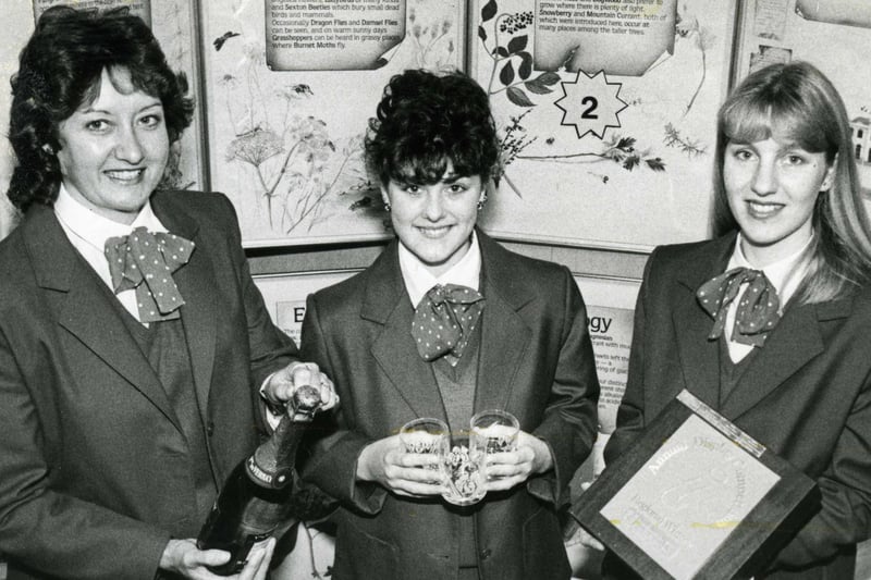 They were getting used to winning awards at the Peterlee Town and Tourist Information Office. Here is the team which picked up Northumbria Tourist Board regional prize for the second year running in 1985.