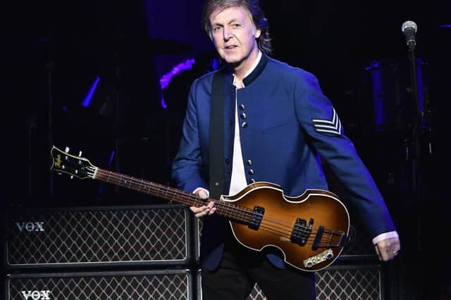Paul McCartney performs in concert at American Airlines Arena on July 7, 2017 in Miami, Florida.  (Photo by Gustavo Caballero/Getty Images)