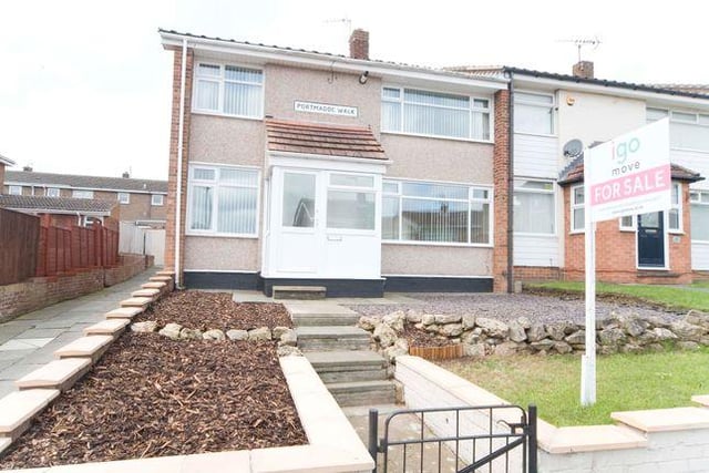 It's £95,000 for this three-bedroom end terraced home, close to shops, schools and bus services; with I Go Move/Zoopla.