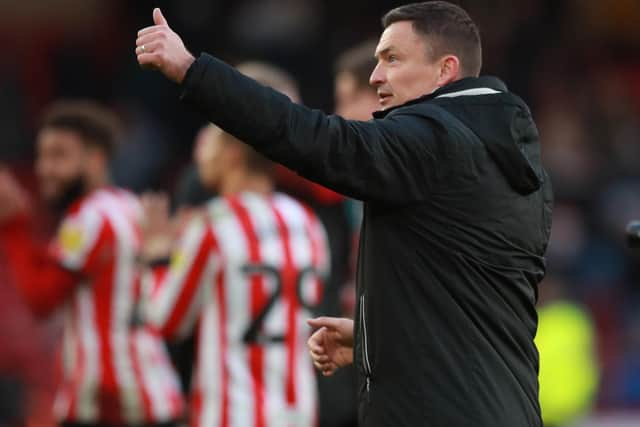 A thumbs up from Sheffield United manager Paul Heckingbottom: Simon Bellis / Sportimage