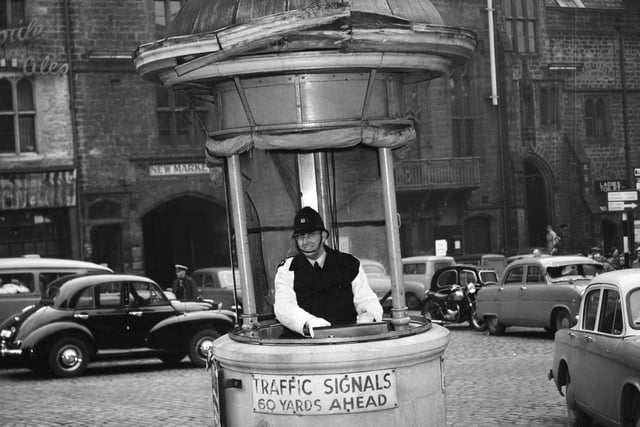 Here is a scene some of you may remember. It's the Durham City traffic box which used to control vehicles in the city centre. Remember it?