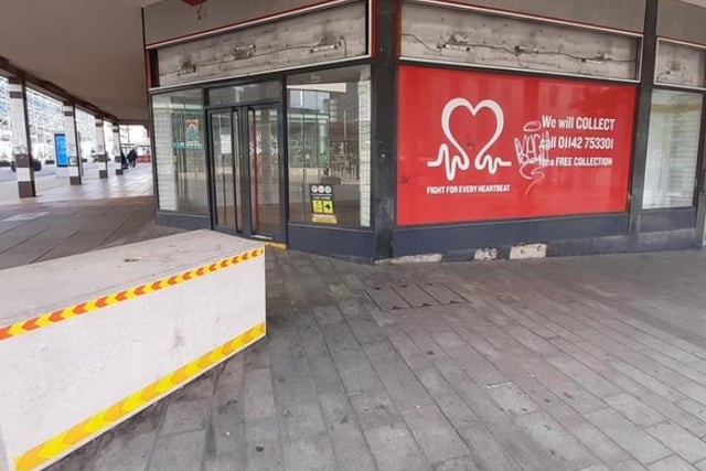 The British Heart Foundation shop on Furnival Gate closed after being a presence on that corner, near The Moor, for many years