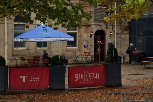 Sheffield Tap, 1b Sheaf Street, Sheffield City Centre, Sheffield, S1 2BP. Rating: 4.4/5 (based on 420 Google Reviews). "We both love this pub, right next to the train station. Great selection of ale, stout, and craft beer."