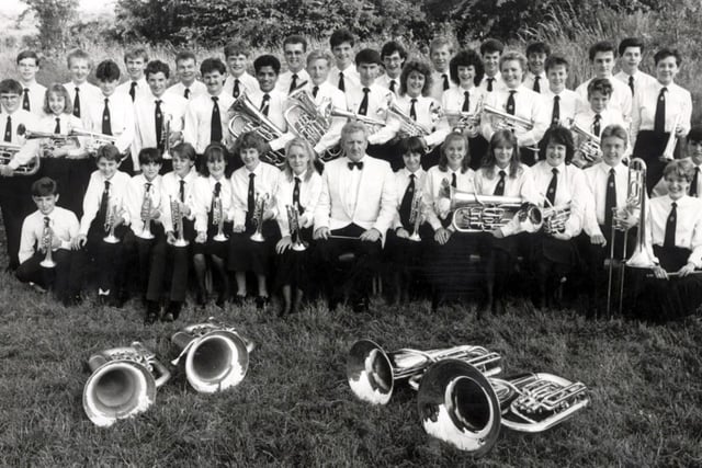 The City of Sheffield Youth  Brass Band pictured in November 1987