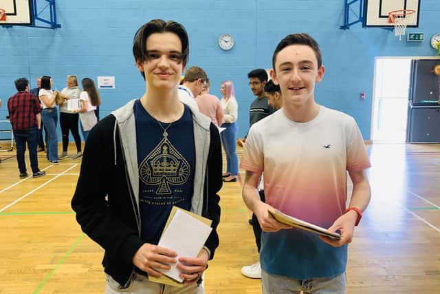 Firth Park Academy students Joshua Saunders and Bradley Cartwright, both 16, were delighted with their results