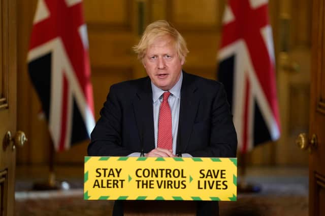 Prime Minister Boris Johnson during a media briefing in Downing Street, London, on coronavirus (COVID-19). Photo: Andrew Parsons/10 Downing Street/Crown Copyright/PA Wire