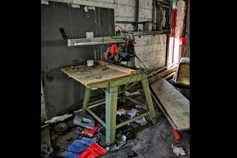 A work bench on the former Askern Saw Mills site