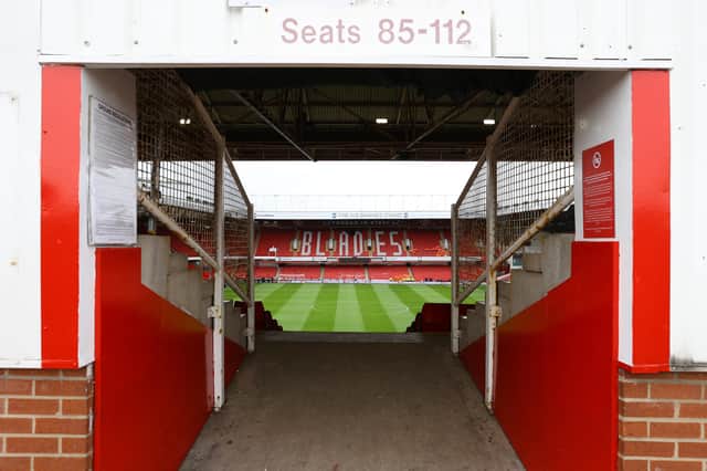 General view inside the stadium of the Sheffield United Ground. Getty Images.