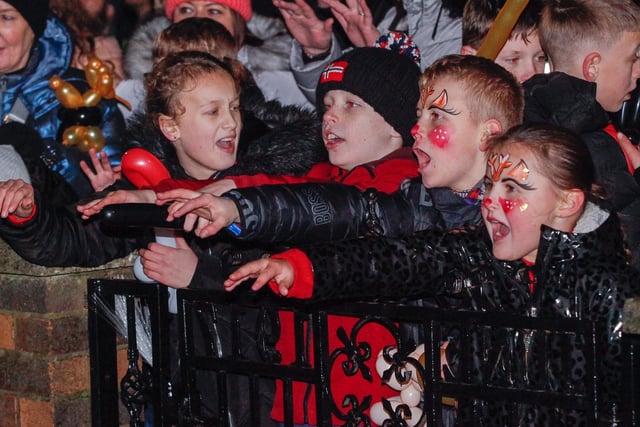 Youngsters enjoy the lights switch on ceremony