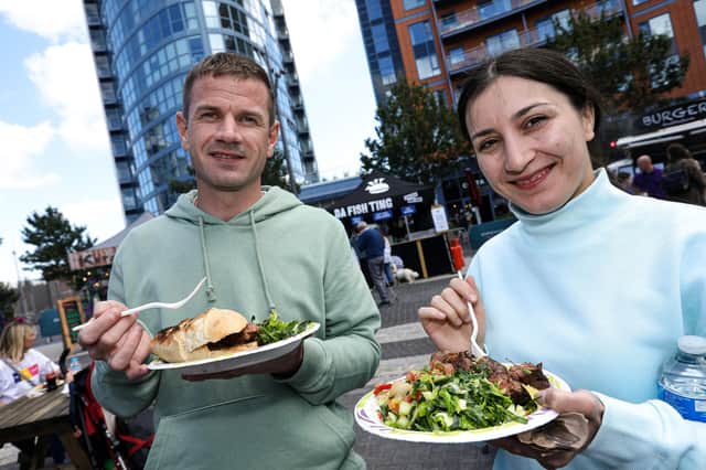 Serghei Munteanu and Svetlana Boaghe. British Street Food Awards, Gunwharf Quays. Picture: Chris Moorhouse  (jpns 280821-04)