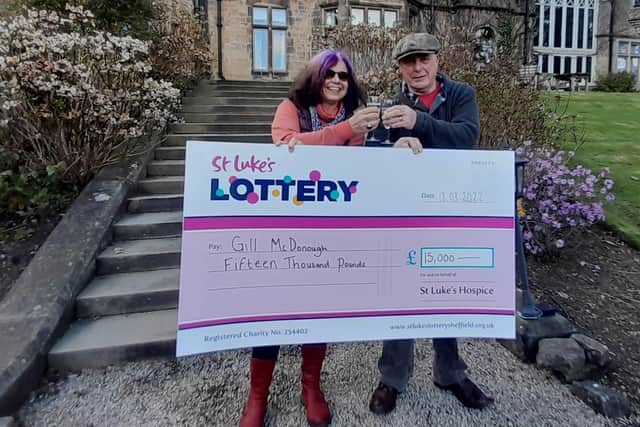 Gilly McDonough and her husband Charlie really are in a holiday mood after scooping the £15,000 rollover jackpot with the Sheffield St Luke’s Hospice Lottery.