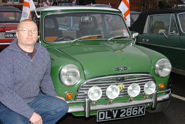 Neil Harrington, of Wombwell, taking part in a Doncaster Classic Car Club St George's Day rally to Elsecar Heritage Centre, with his 1976 Mini Cooper Mark 2