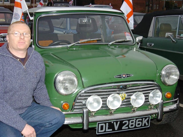 Neil Harrington, of Wombwell, taking part in a Doncaster Classic Car Club St George's Day rally to Elsecar Heritage Centre, with his 1976 Mini Cooper Mark 2