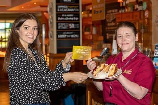 Meadow Farm pub in Ecclesfield will be giving free slices of cake to customers who find special 'sunshine' plates.