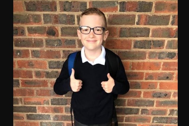 Lewis Halsall, aged eight, from Portsmouth, is returning to school.