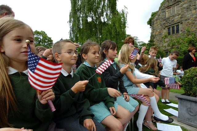 Crowds gather for the 2010 American Independence Day celebrations at Washington Old Hall in 2010.