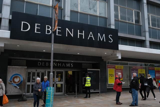 Debenhams on The Moor in Sheffield on its last day of trading on May 15 2021.