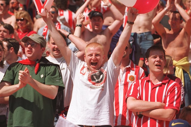 Fans at Wembley for the play-off final with Palace in May 1997.