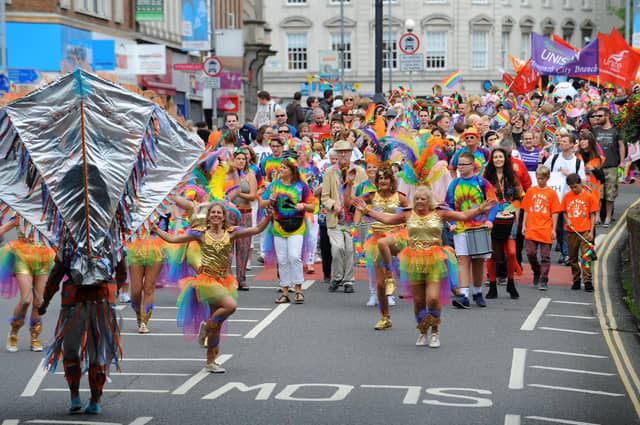 Raw Samba lead Portsmouth Pride Parade 2015. Picture: Allan Hutchings (150998-967)