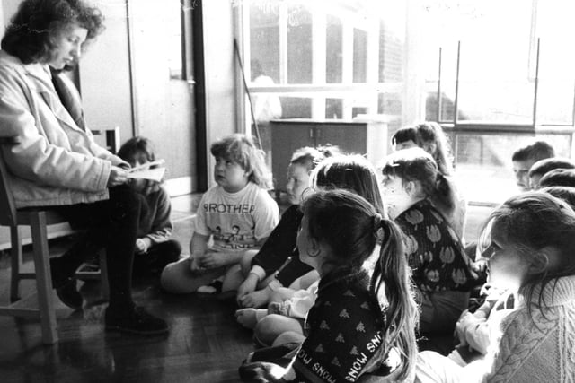 These Stranton Junior School students were enjoying the story of "The Princess's Birthday" in this 1989 scene. Can you spot anyone you know?