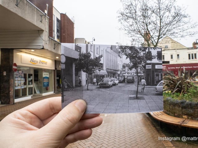 Stockwell Gate leading down to the marketplace before it was pedestrianised.
