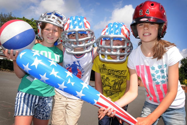 Children taking part in the American Summer Camp at New Seaham Academy seven years ago. Pictured left to right are Ellie Stoker, Luke Grayson, Jacob Noonan and Emily Beston.